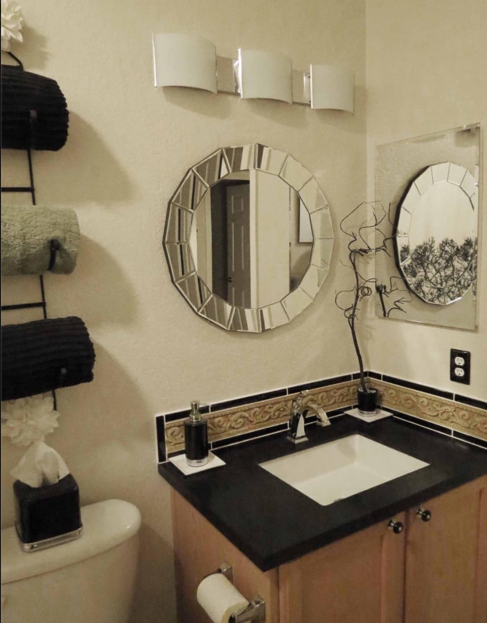 After - Bathroom Remodel - Black sink