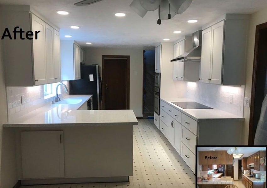 Kitchen transformation before and after photos - pic in pic