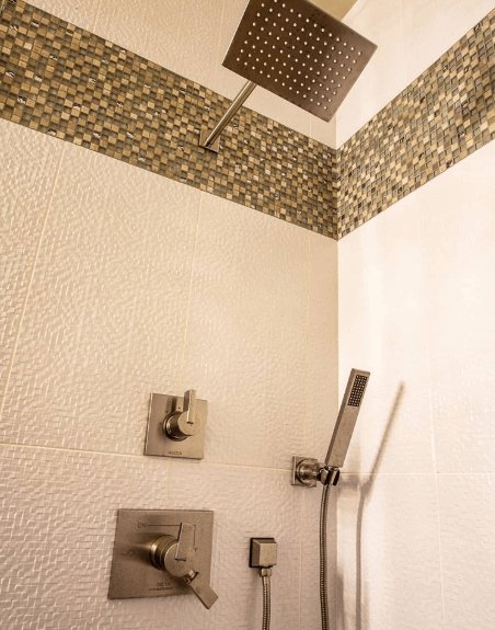 custom tile shower - bathroom renovation - Leslie Kate photo